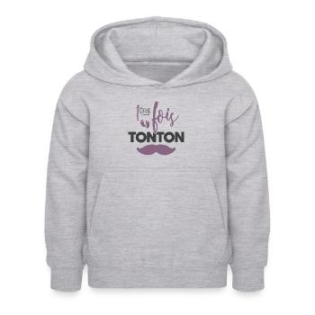 Première fois tonton - Sweat à capuche Enfant - gris clair chiné - Devant - AI Model Kid Female (0cm)