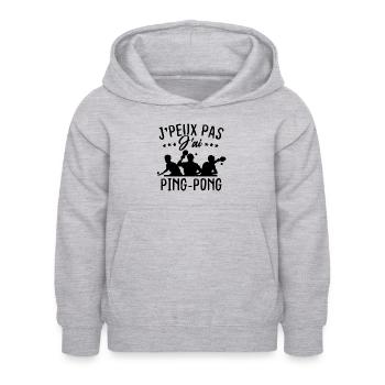 J'peux pas j'ai Ping-pong - Sweat à capuche Enfant - gris clair chiné - Devant - AI Model Kid Female (0cm)