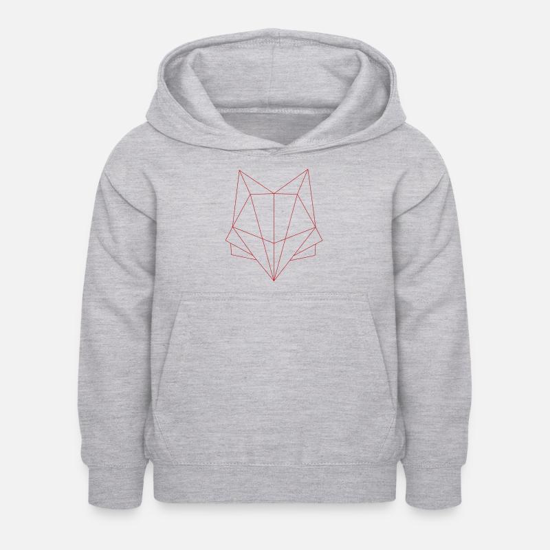 Fuchs - Kinder Hoodie - Hellgrau meliert