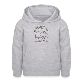 Tiere retten - Kinder Hoodie - Hellgrau meliert - Vorne - AI Model Kid Female (0cm)