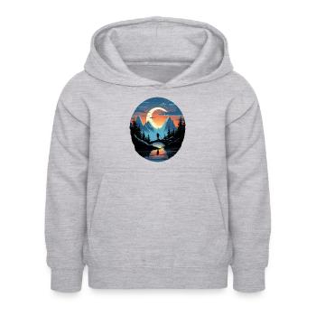 Magie Nocturne - Sweat à capuche Enfant - gris clair chiné - Devant - AI Model Kid Female (0cm)