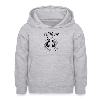 namaste - Kinder Hoodie - Hellgrau meliert - Vorne - AI Model Kid Female (0cm)