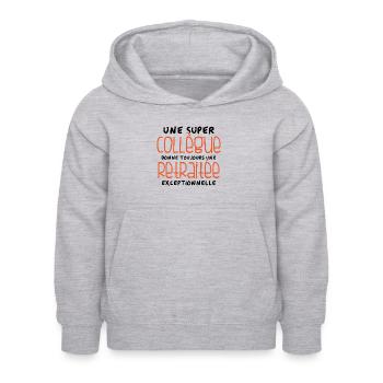 Une super collègue - retraitée exceptionnelle - Sweat à capuche Enfant - gris clair chiné - Devant - AI Model Kid Female (0cm)