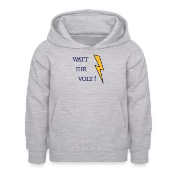 Watt Ihr Volt - Kinder Hoodie - Hellgrau meliert - Vorne - AI Model Kid Female (0cm)