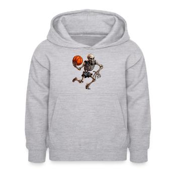 Basketball Skeleton - Sweat à capuche Enfant - gris clair chiné - Devant - AI Model Kid Female (0cm)