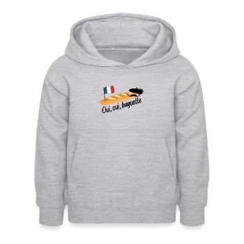 Oui Oui Baguette - Lustiges französisches Essen - Kinder Hoodie - Hellgrau meliert - Vorne - AI Model Kid Female (0cm)