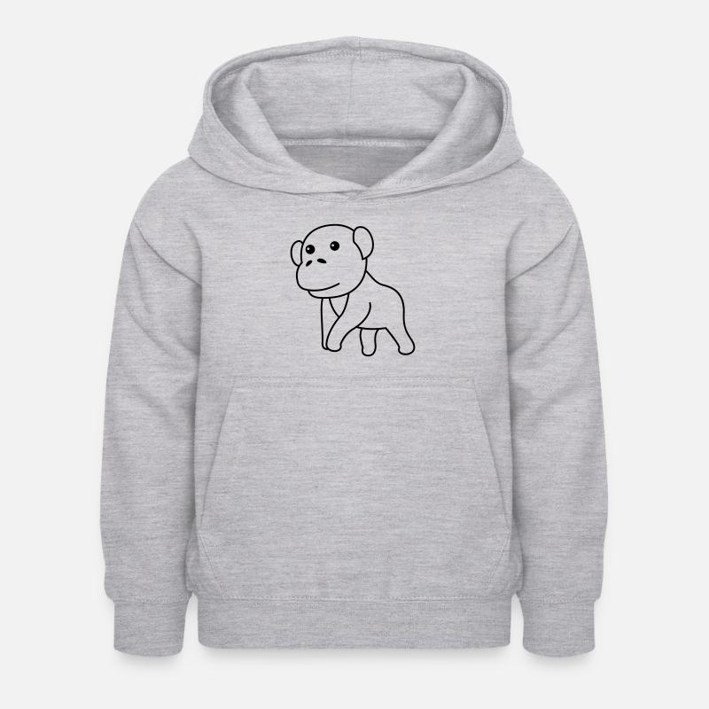 Gorilla Comic - Sweat à capuche Enfant - gris clair chiné
