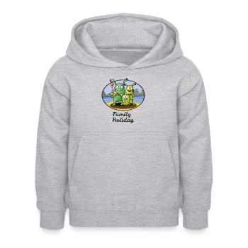 Family Holidays - Kinder Hoodie - Hellgrau meliert - Vorne - AI Model Kid Female (0cm)