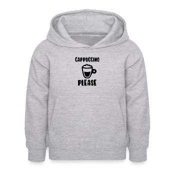 Cappuccino please - Kids Hoodie - light heather grey - Front - AI Model Kid Female (0cm)