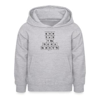 Konzentrationsschnute (helle Stoffe) - Kinder Hoodie - Hellgrau meliert - Vorne - AI Model Kid Female (0cm)