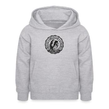 MOTIFS INDIENS SIOUX APACHE CHIEF NATIVE USA - Sweat à capuche Enfant - gris clair chiné - Devant - AI Model Kid Female (0cm)