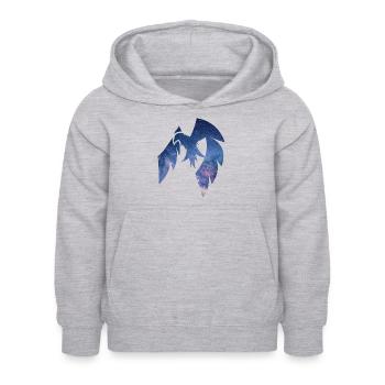Galaxy Phoenix - Sweat à capuche Enfant - gris clair chiné - Devant - AI Model Kid Female (0cm)