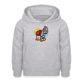 Scène de la mer Baltique - Sweat à capuche Enfant - gris clair chiné - Devant - AI Model Kid Female (0cm)