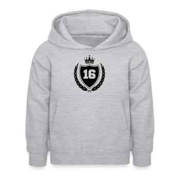 armoiries 16 - Sweat à capuche Enfant - gris clair chiné - Devant - AI Model Kid Female (0cm)