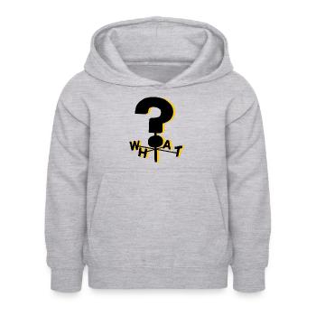 Die Schwerkraft fällt WAS? - Kinder Hoodie - Hellgrau meliert - Vorne - AI Model Kid Female (0cm)