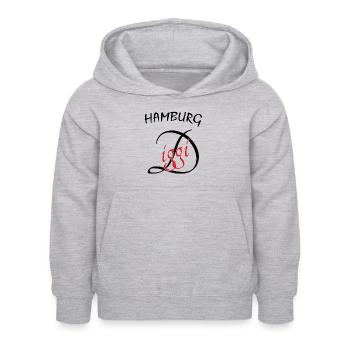 Hamburg Hafenstadt Perle - Kinder Hoodie - Hellgrau meliert - Vorne - AI Model Kid Female (0cm)