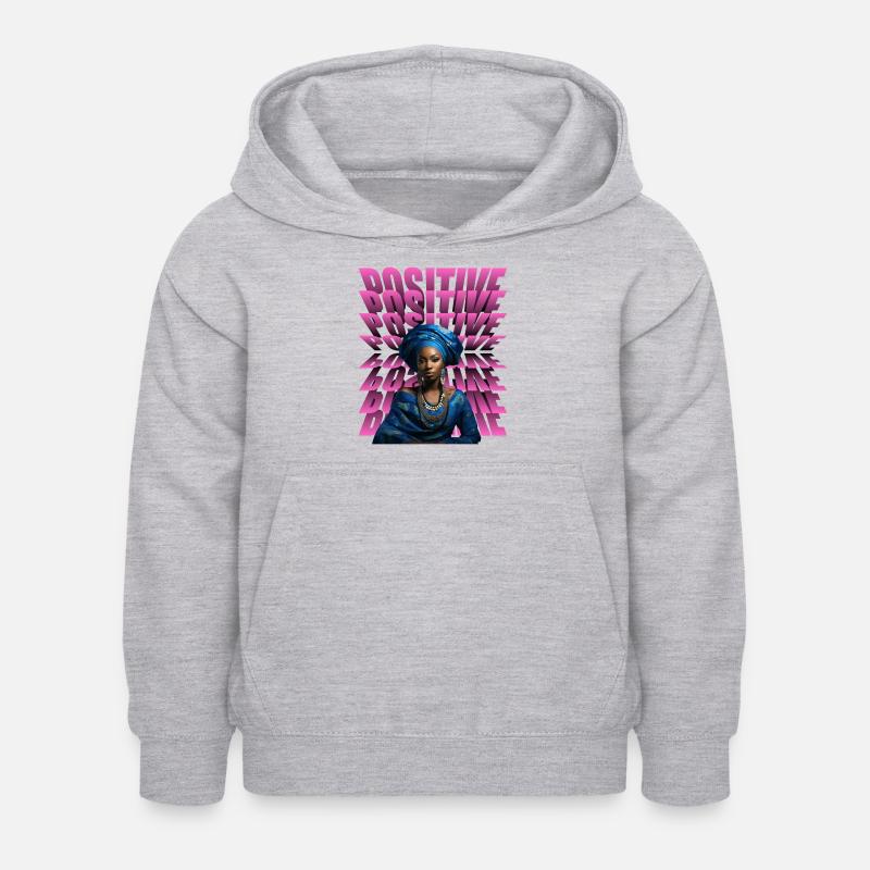Positive Mum - Sweat à capuche Enfant - gris clair chiné