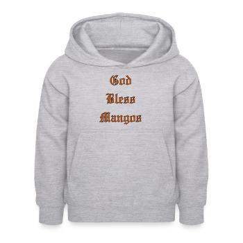 GodBlessMangos - Kids Hoodie - light heather grey - Front - AI Model Kid Female (0cm)