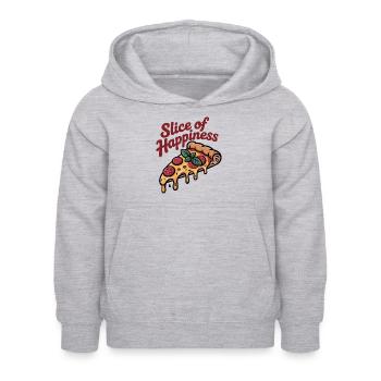 Slice of Happiness - Pizza - Kinder Hoodie - Hellgrau meliert - Vorne - AI Model Kid Female (0cm)