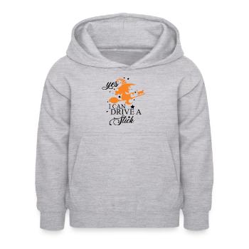 Oui, je peux conduire un bâton - Sweat à capuche Enfant - gris clair chiné - Devant - AI Model Kid Female (0cm)