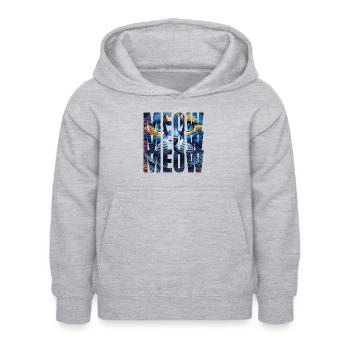 Miau, Miau, Miau, Katze, Design - Kinder Hoodie - Hellgrau meliert - Vorne - AI Model Kid Female (0cm)
