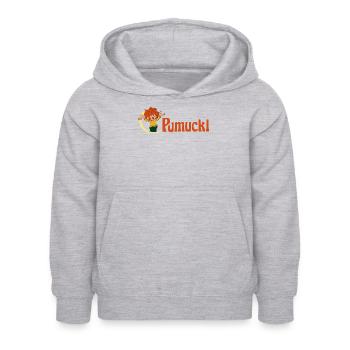 Pumuckl Mit Frecher Pose Und Logo Schriftzug - Kinder Hoodie - Hellgrau meliert - Vorne - AI Model Kid Female (0cm)