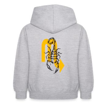 Astrologisches Symbol des Skorpions - Kinder Hoodie - Hellgrau meliert - Hinten - AI Model Kid Female (0cm)