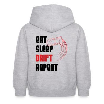Eat Schlafdrift wiederholen - Kinder Hoodie - Hellgrau meliert - Hinten - AI Model Kid Female (0cm)