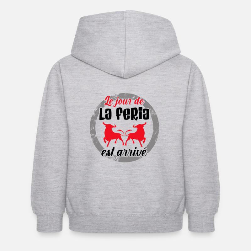 Le jour de la Féria est arrivé ! - Sweat à capuche Enfant - gris clair chiné
