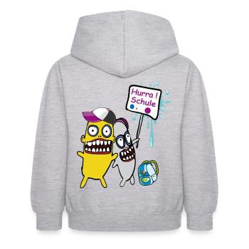 Écolier Enfant - Sweat à capuche Enfant - gris clair chiné - Dos - AI Model Kid Female (0cm)