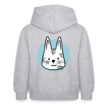 Süßer Hase - Portrait - Kinder Hoodie - Hellgrau meliert - Hinten - AI Model Kid Female (0cm)