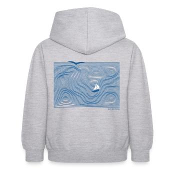 Abenteuer - Kinder Hoodie - Hellgrau meliert - Hinten - AI Model Kid Female (0cm)