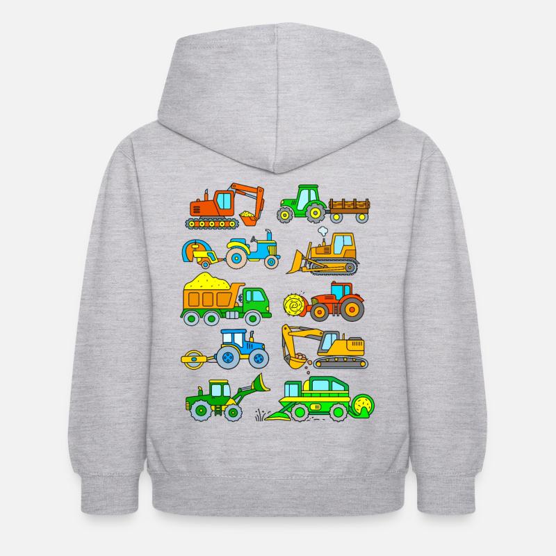 Bagger Traktor Kinder - Kinder Hoodie - Hellgrau meliert