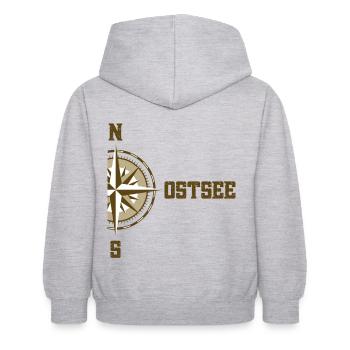 Ostsee mit Kompass - Kinder Hoodie - Hellgrau meliert - Hinten - AI Model Kid Female (0cm)