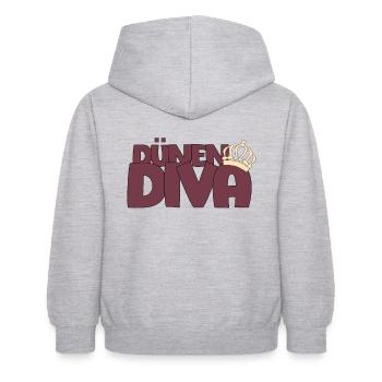 Dünen Diva mit Krone - Kinder Hoodie - Hellgrau meliert - Hinten - AI Model Kid Female (0cm)