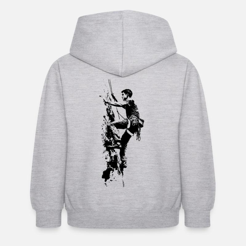 Escalade dans les Alpes : à la limite de l’escalade - Sweat à capuche Enfant - gris clair chiné