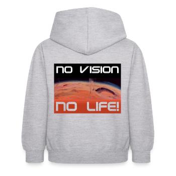 Mars: No vision, no life - Kinder Hoodie - Hellgrau meliert - Hinten - AI Model Kid Female (0cm)