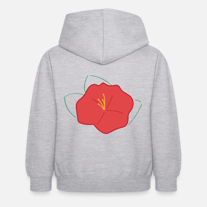 Coquelicot - Sweat à capuche Enfant - gris clair chiné
