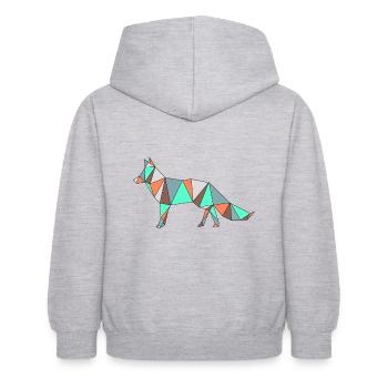 Fuchs peint - Sweat à capuche Enfant - gris clair chiné - Dos - AI Model Kid Female (0cm)