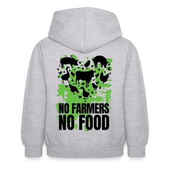 Pas d’agriculteurs pas de nourriture, et animal de ferme, agriculture, ferme - Sweat à capuche Enfant - gris clair chiné - Dos - AI Model Kid Female (0cm)