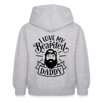 Papa Bart Partnerlook Vater Baby Sohn Tochter Love - Kinder Hoodie - Hellgrau meliert - Hinten - AI Model Kid Female (0cm)