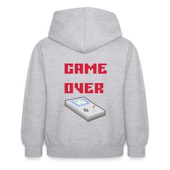 Game over - Sweat à capuche Enfant - gris clair chiné - Dos - AI Model Kid Female (0cm)