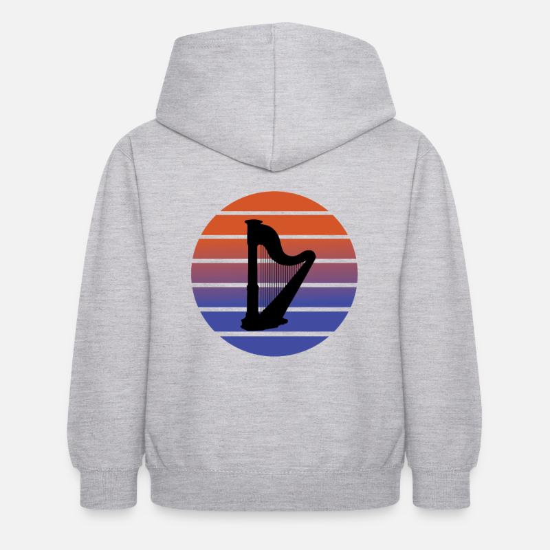 harpe - Sweat à capuche Enfant - gris clair chiné