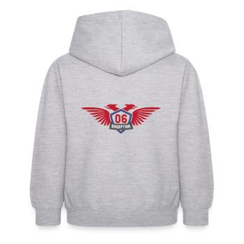 Albanian emblem Albanian eagle gjilan shqiptar - Kids Hoodie - light heather grey - Back - AI Model Kid Female (0cm)
