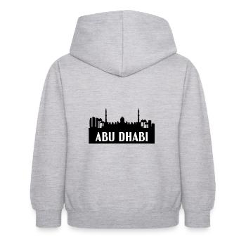 abu dhabi F - Kinder Hoodie - Hellgrau meliert - Hinten - AI Model Kid Female (0cm)