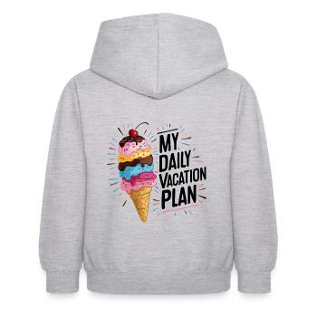 Laughing Ice Cream Cone Funny Ice Cream Design Saying - Kids Hoodie - light heather grey - Back - AI Model Kid Female (0cm)