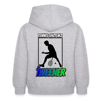 Tennis Shot Tweener Winner Shirt - Kinder Hoodie - Hellgrau meliert - Hinten - AI Model Kid Female (0cm)