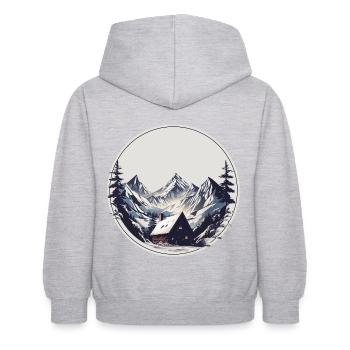 Refuge - Sweat à capuche Enfant - gris clair chiné - Dos - AI Model Kid Female (0cm)