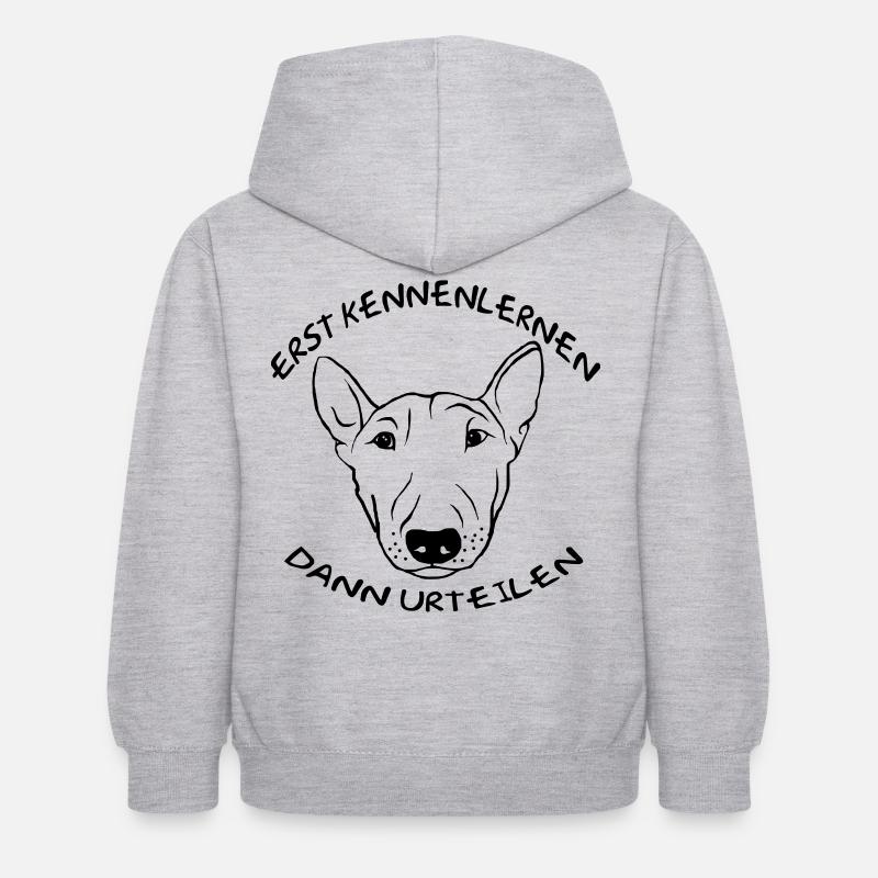 First get to know - Then judging - Kids Hoodie - light heather grey