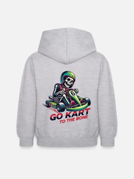 Kart Squelette - Sweat à capuche Enfant - gris clair chiné